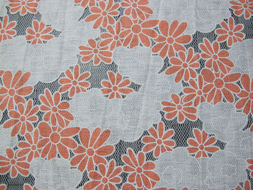 Gelbe/orange Polyester-Spitze-Gewebe-mit Blumenbaumwolle zwei tont Burnout-Spitze fournisseur