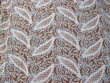 Blaue Baumwoll-Polyester-Spitze-Gewebe-Blatt-Masche mit dem umweltfreundlichen Färben (CY-DK0024) fournisseur