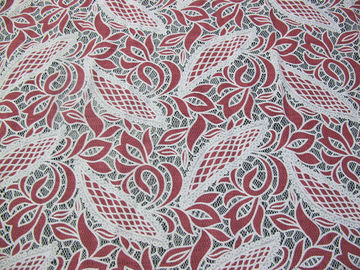 Blaue Baumwoll-Polyester-Spitze-Gewebe-Blatt-Masche mit dem umweltfreundlichen Färben (CY-DK0024) fournisseur