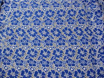 Gestricktes Baumwoll-Polyester-Spitze-Gewebe-Blau mit Burnout-Blumen-Spitze (CY-DK0019) fournisseur