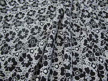 Gestricktes Baumwoll-Polyester-Spitze-Gewebe-Blau mit Burnout-Blumen-Spitze (CY-DK0019) fournisseur