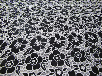 Gestricktes Baumwoll-Polyester-Spitze-Gewebe-Blau mit Burnout-Blumen-Spitze (CY-DK0019) fournisseur