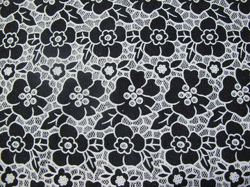 Gestricktes Baumwoll-Polyester-Spitze-Gewebe-Blau mit Burnout-Blumen-Spitze (CY-DK0019) fournisseur