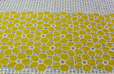 Baumwollgelbes Polyester-Spitze-Gewebe mit Blumen mit dem umweltfreundlichen Färben (CY-DK0032) fournisseur
