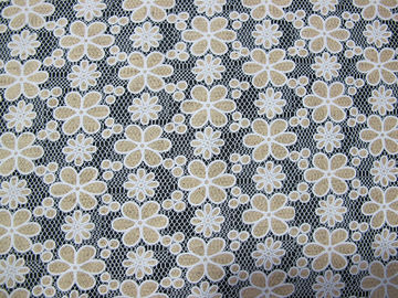 Druckbaumwollreizend Polyester-Spitze-Gewebe mit ganz vorbei Spitze für Dame Garment (CY-DK0021) fournisseur