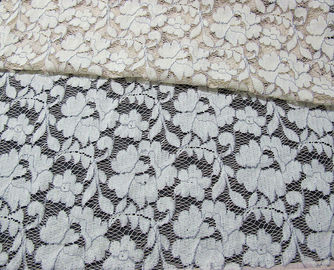 Graues elastisches Kord-Spitze-Material/dickflüssiges Nylonmit Blumenbaumwollgewebe CY-DK0011 fournisseur