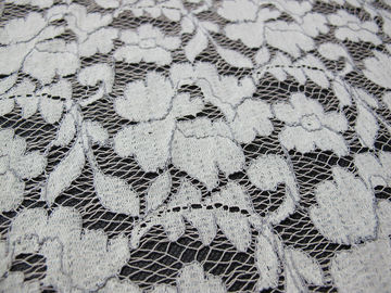 Graues elastisches Kord-Spitze-Material/dickflüssiges Nylonmit Blumenbaumwollgewebe CY-DK0011 fournisseur