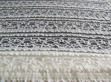 Umweltfreundliches Ausdehnungs-Spitze-Baumwollespandex-Gewebe, beige elastische Spitze-Ordnung CY-LW0220 fournisseur