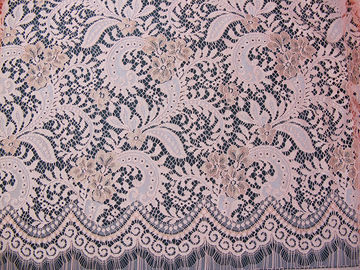 Elegante orange Baumwollnylonrayon-Brautkleider-Spitze-Gewebe NO-Elastisch fournisseur