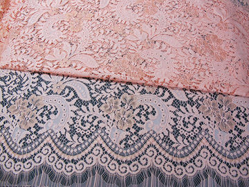 Elegante orange Baumwollnylonrayon-Brautkleider-Spitze-Gewebe NO-Elastisch fournisseur