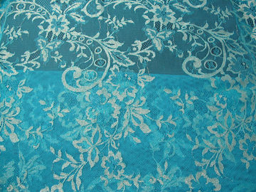Stretchable Blumen-metallisches Spitze-Gewebe-Nylongrün gestrickt für Kleidung fournisseur