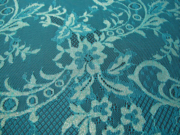 Stretchable Blumen-metallisches Spitze-Gewebe-Nylongrün gestrickt für Kleidung fournisseur