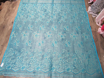 Stretchable Blumen-metallisches Spitze-Gewebe-Nylongrün gestrickt für Kleidung fournisseur