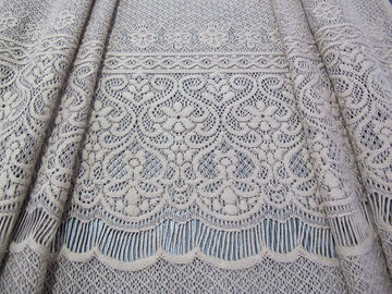 Graue Wimper gestrickte Baumwolldehnbares Spitze-Nylongewebe-starke Blume für Dame Dress fournisseur