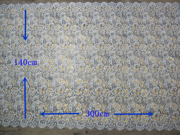 Goldene metallische Nylonwimper-Spitze-Zutat für Breite der Kleidermode-140CM fournisseur