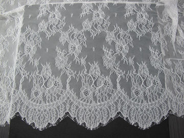 Elegante NylonWimper-weiße Spitze, die vorzüglich gemachtes 150cm CY-HB0594 trimmt fournisseur