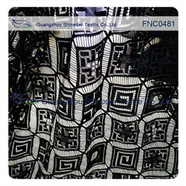 Schwarzes rhombisches Hochzeits-Rayon-Nylonspitze-Gewebe fournisseur