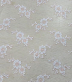 Hellorangee Blumen-Baumwollnylonspitze-Gewebe für Kleid, modische Kleidung, Hochzeitskleid fournisseur
