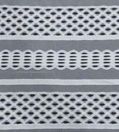 Bahngleise zeichnet Nettobaumwollnylonspitze-Gewebe für Kleid- oder Sommer-Kleider fournisseur