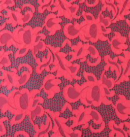 Mode-rotes elastisches Guipurespitzen-Stickerei-Spitze-Gewebe für Brautkleider fournisseur