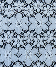 Nylonspandex-elastische blaue Blumenspitze-Gewebe-Ordnung für Dame Garment fournisseur