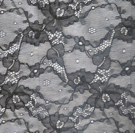 Blumen-Spitze-Gewebe FNS1948 der schwarzen Farbhohen qualität auf Lager elastisches fournisseur