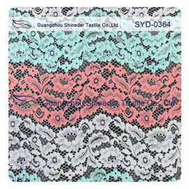 Geschnürte das Nylon-Polyester bogte Spitze-Gewebe/Blumenspitze-Gewebe-Kleid aus fournisseur