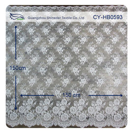 Nylonspitze-Gewebe Chantily für Brautkleider, ausgebogtes Blumenspitze-Gewebe fournisseur