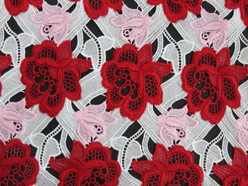 Schwere Farbe drei stickte Häkelspitze-Gewebe/Dressmaking-Gewebe fournisseur