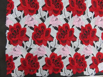 Schwere Farbe drei stickte Häkelspitze-Gewebe/Dressmaking-Gewebe fournisseur