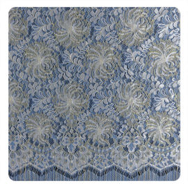 Mode-Gold-blaues weiße Blume Blumen-Chantilly-Guipurespitzen-Spitze-Gewebe fournisseur