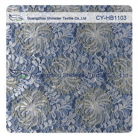 Mode-Gold-blaues weiße Blume Blumen-Chantilly-Guipurespitzen-Spitze-Gewebe fournisseur