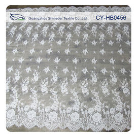 Elfenbein Nylon- Blumen-Spitze-Gewebe-Gewohnheit Chantilly Embroideried gedruckt fournisseur