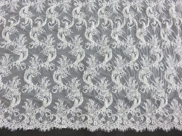 Eleganter Kord stickte dickflüssige Chantilly-Spitze/Spitze-Gewebe fournisseur