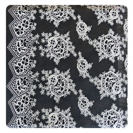Schönes schwarzes Blumen-Polyester-Baumwollspitze-Gewebe, Mode-Schweizer Spitze-Gewebe fournisseur